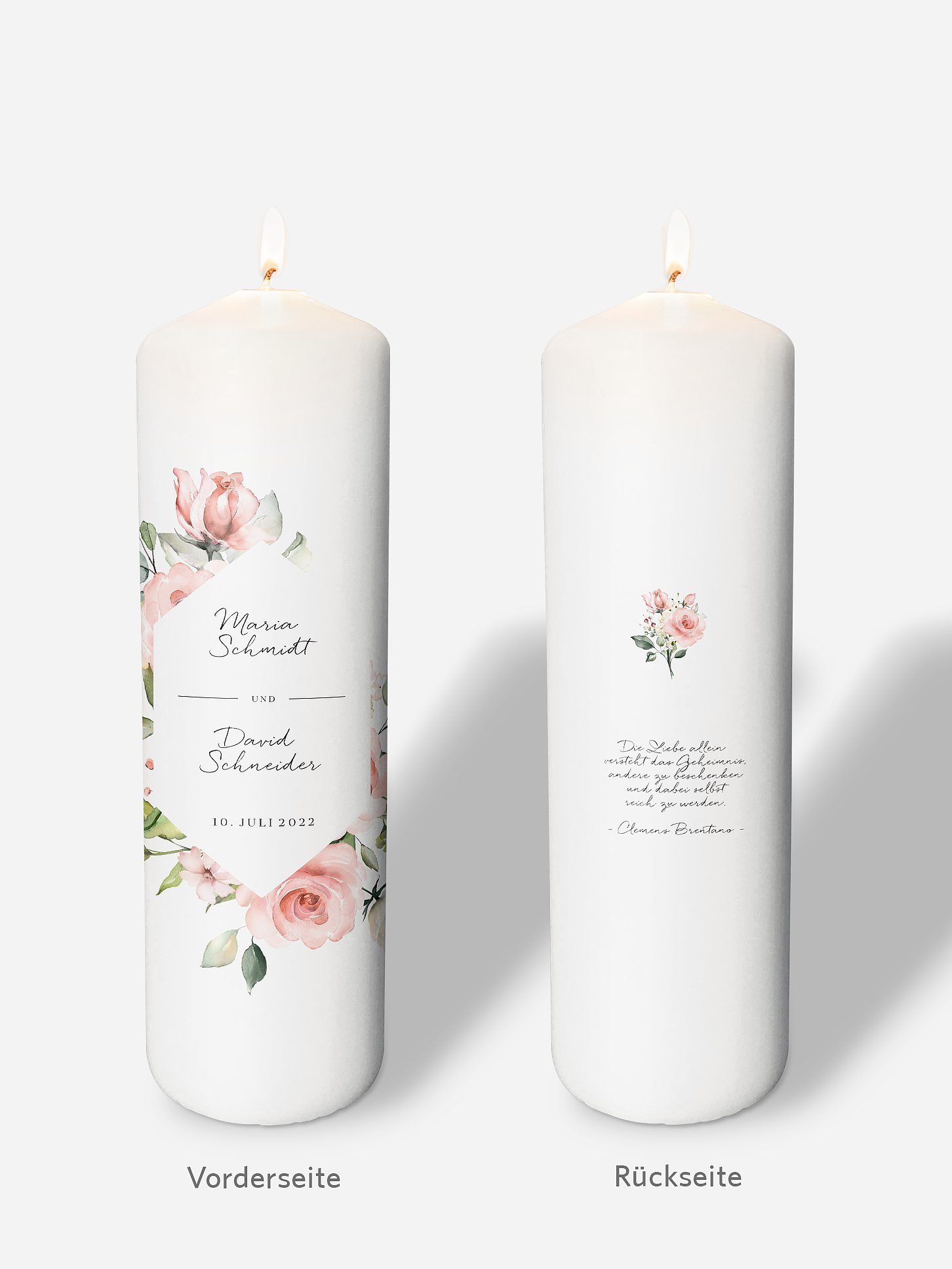 Hochzeitskerze Soft Florals