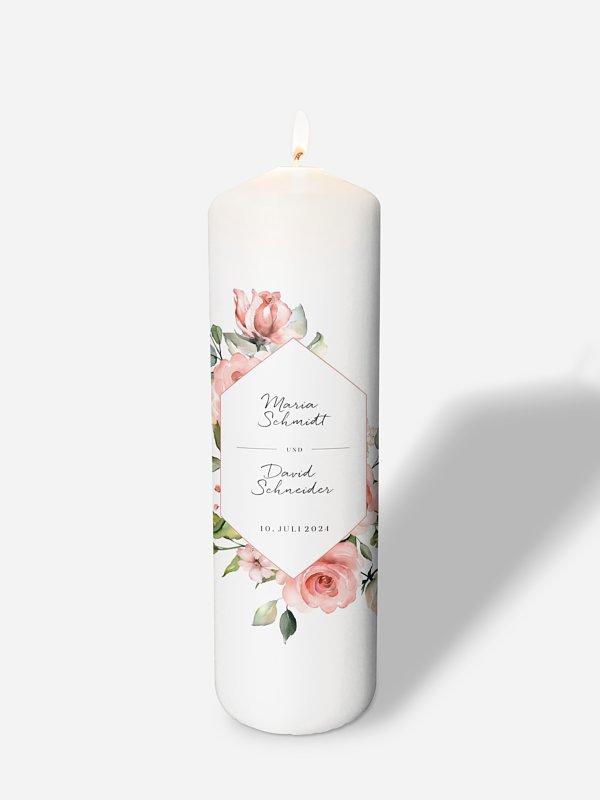 Hochzeitskerze Soft Florals
