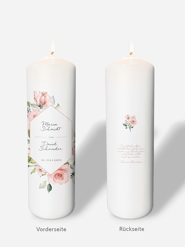 Hochzeitskerze Soft Florals
