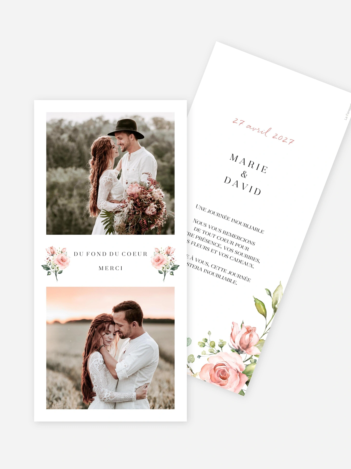 Carte de remerciements Soft Florals