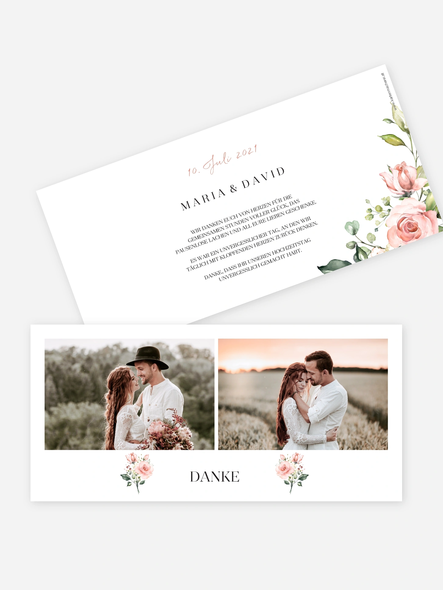 Dankeskarte Hochzeit Soft Florals