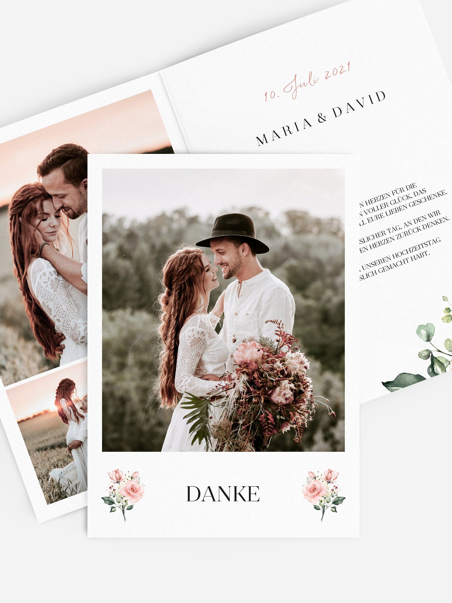 Dankeskarte Hochzeit Soft Florals