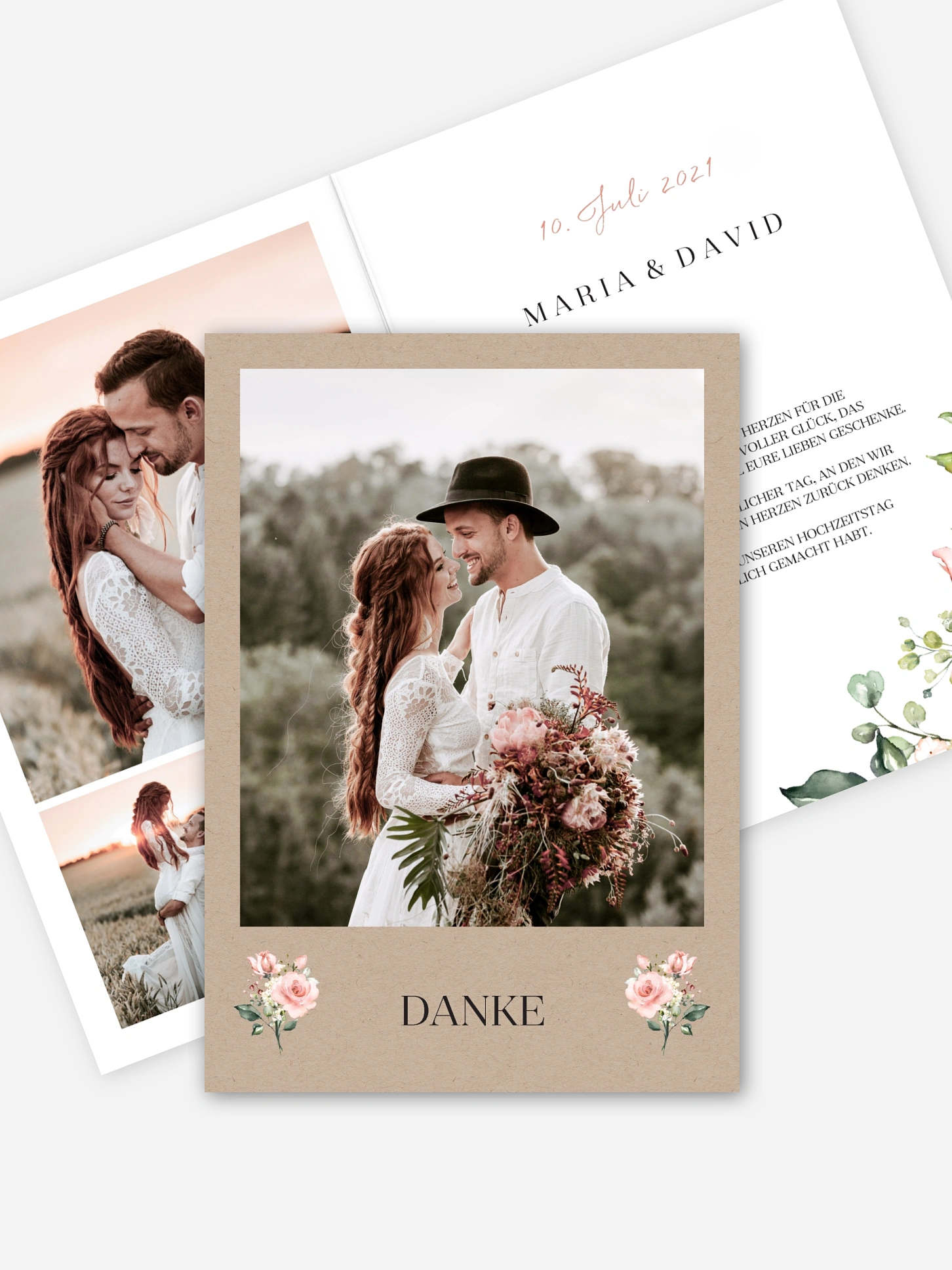 Dankeskarte Hochzeit Soft Florals
