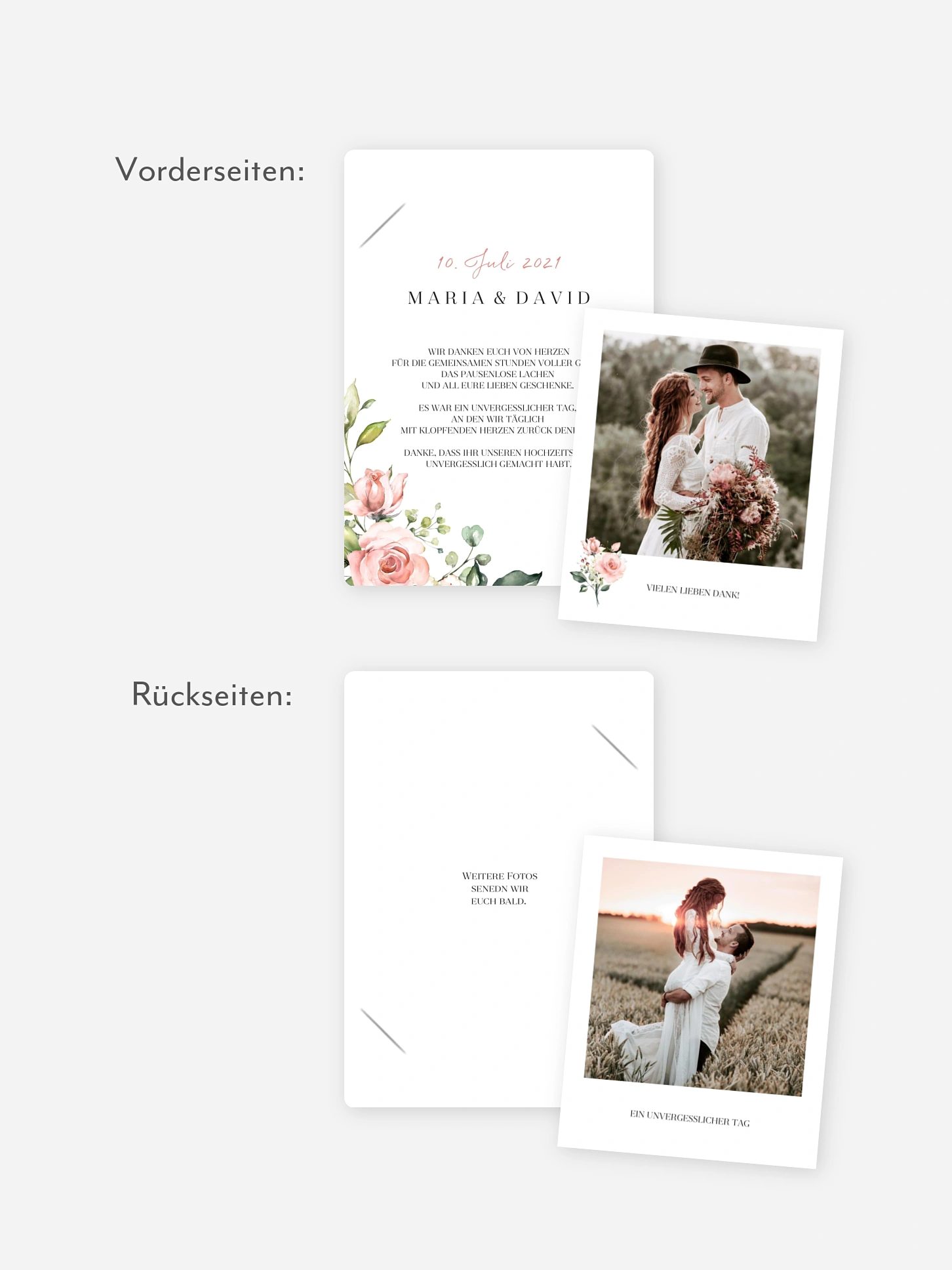 Dankeskarte Hochzeit Soft Florals