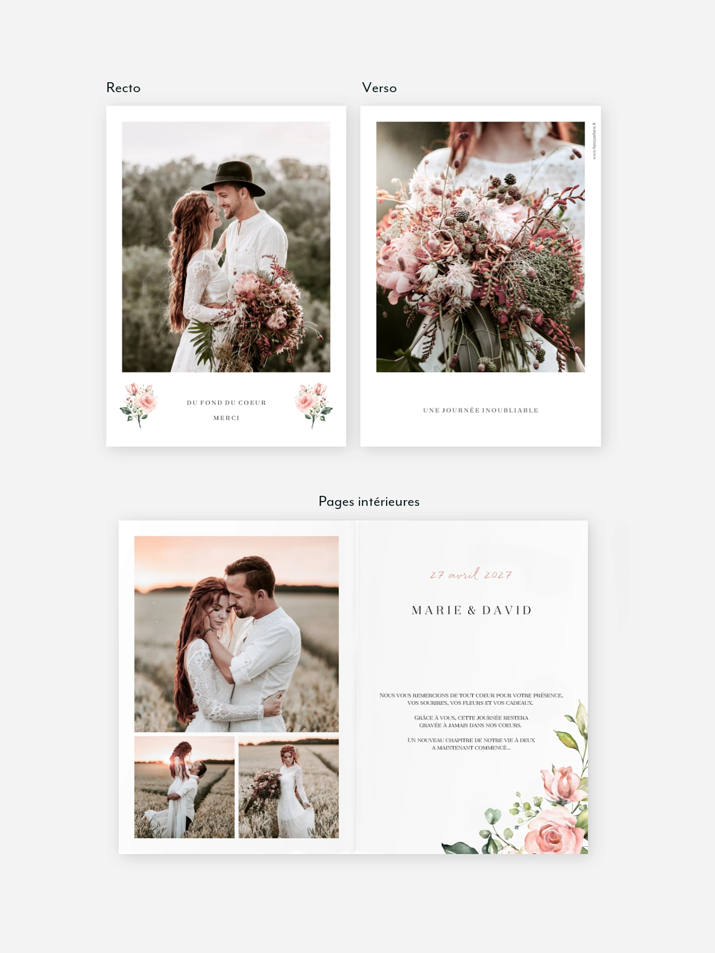 Carte de remerciements Soft Florals