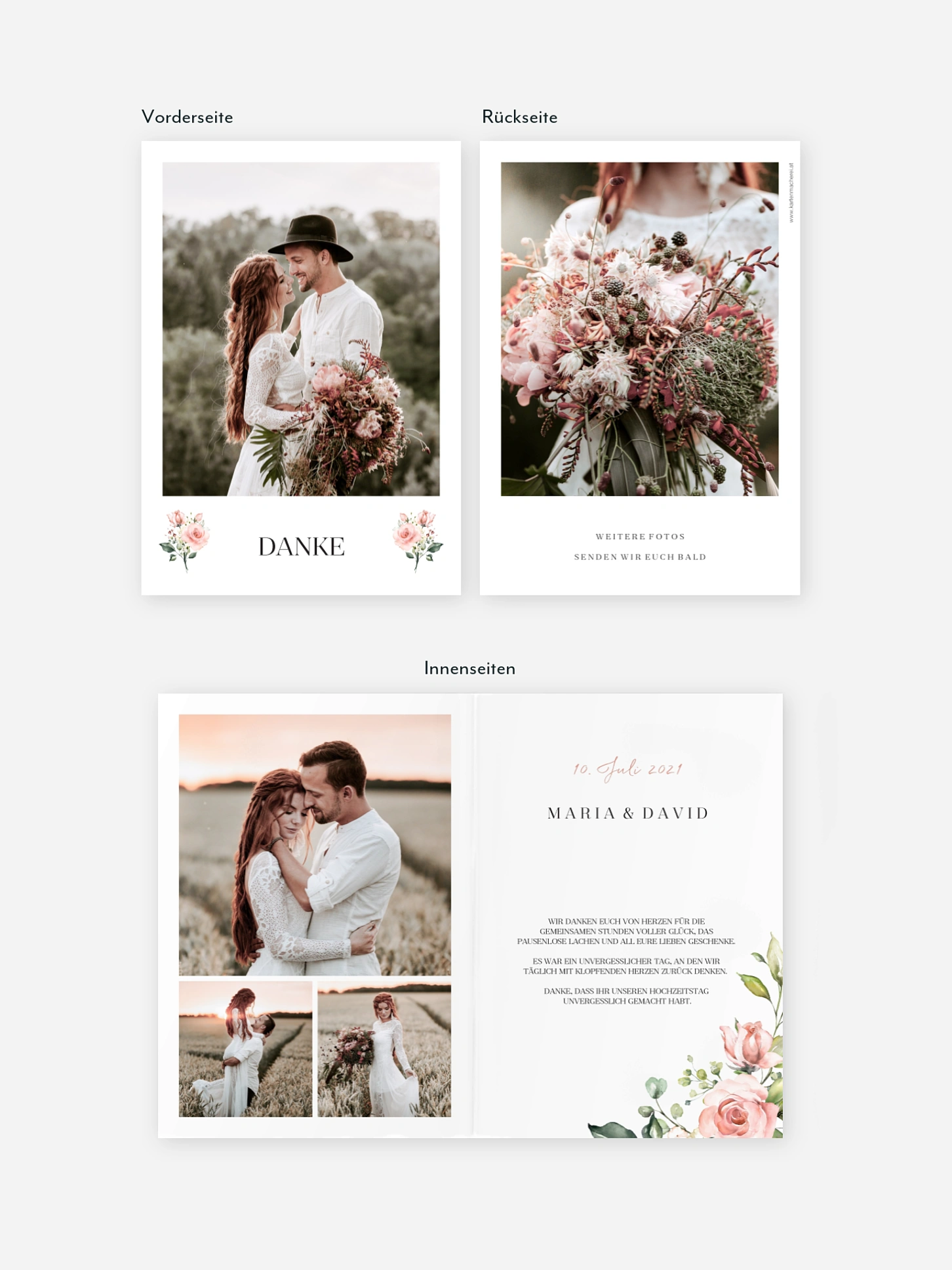 Dankeskarte Hochzeit Soft Florals