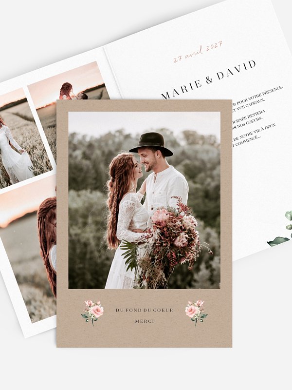 Carte de remerciements Soft Florals