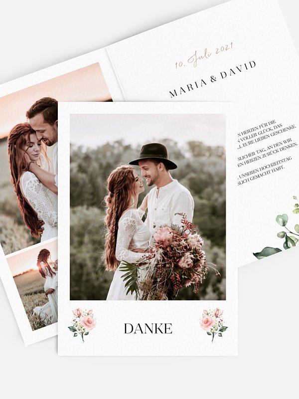 Dankeskarte Hochzeit Soft Florals