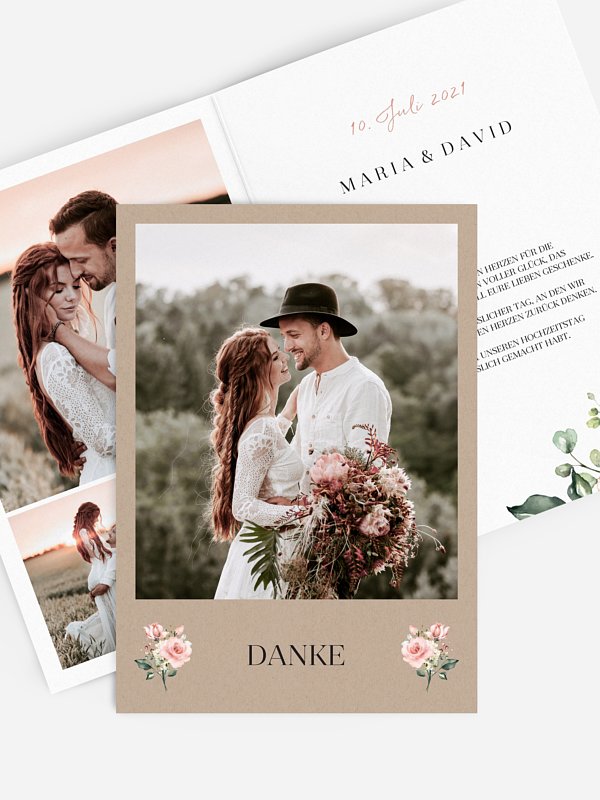Dankeskarte Hochzeit Soft Florals