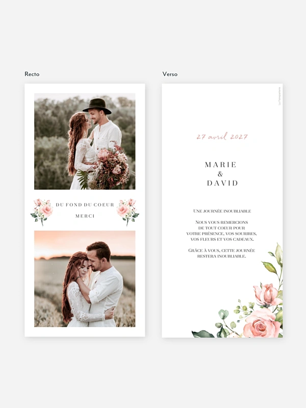 Carte de remerciements Soft Florals