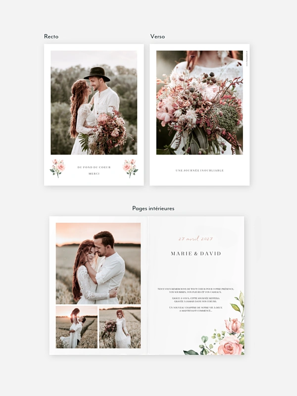 Carte de remerciements Soft Florals