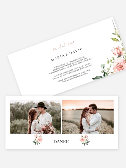 Dankeskarte Hochzeit Soft Florals