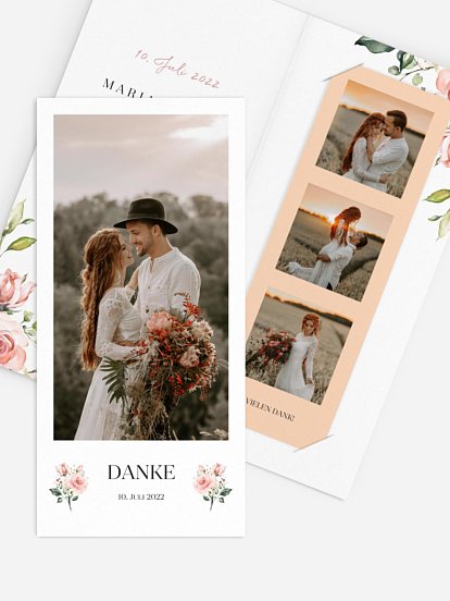 Dankeskarte Hochzeit Soft Florals