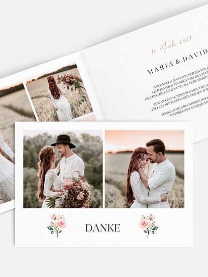 Dankeskarte Hochzeit Soft Florals
