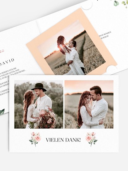 Dankeskarte Hochzeit Soft Florals