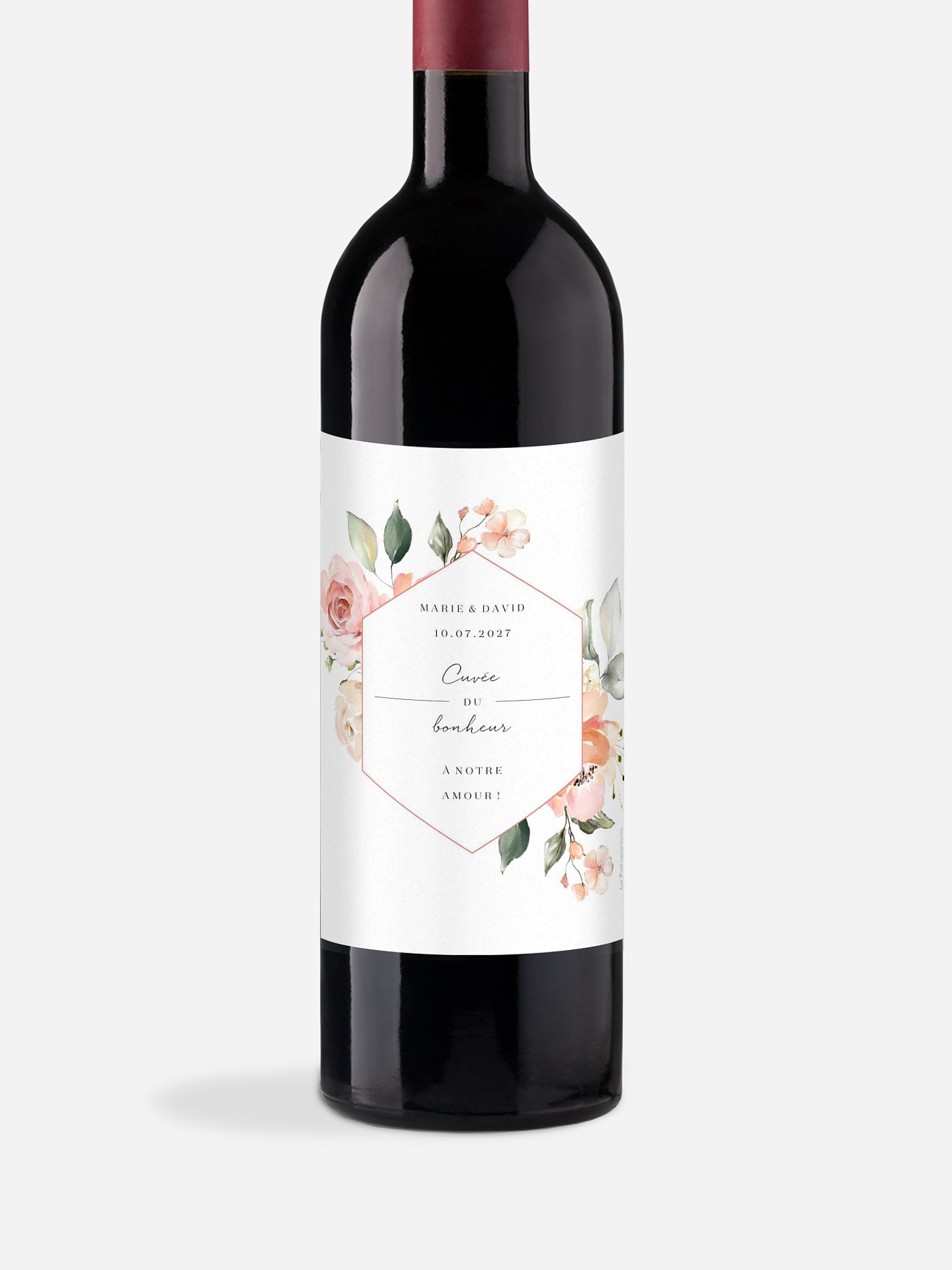 Étiquette bouteille Soft Florals