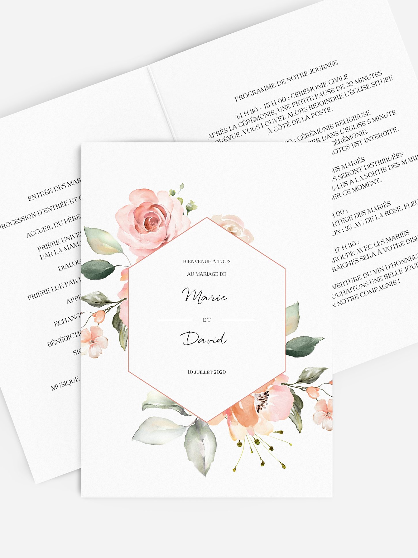 Livret de messe mariage Soft Florals