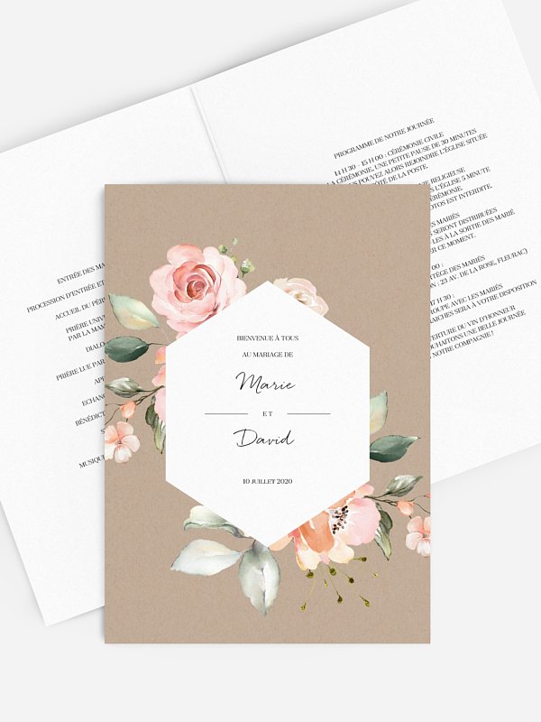 Livret de messe mariage Soft Florals