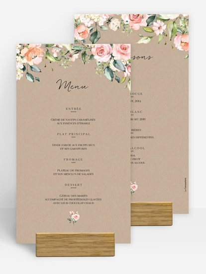 Menu mariage Soft Florals