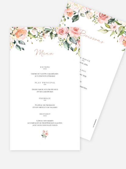 Menu mariage Soft Florals