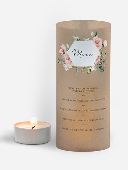 Menu mariage Soft Florals