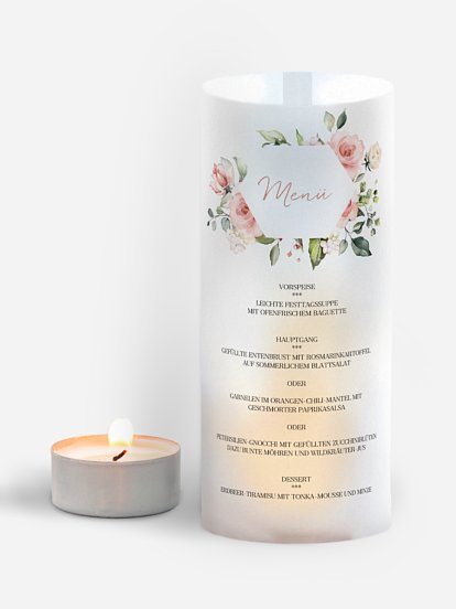 Menükarte Hochzeit Soft Florals