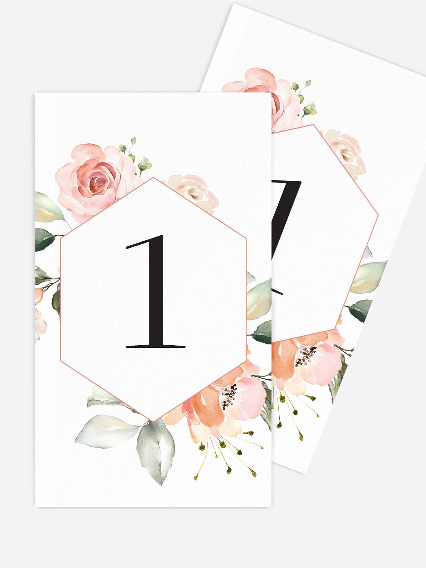 Numéro de table mariage Soft Florals