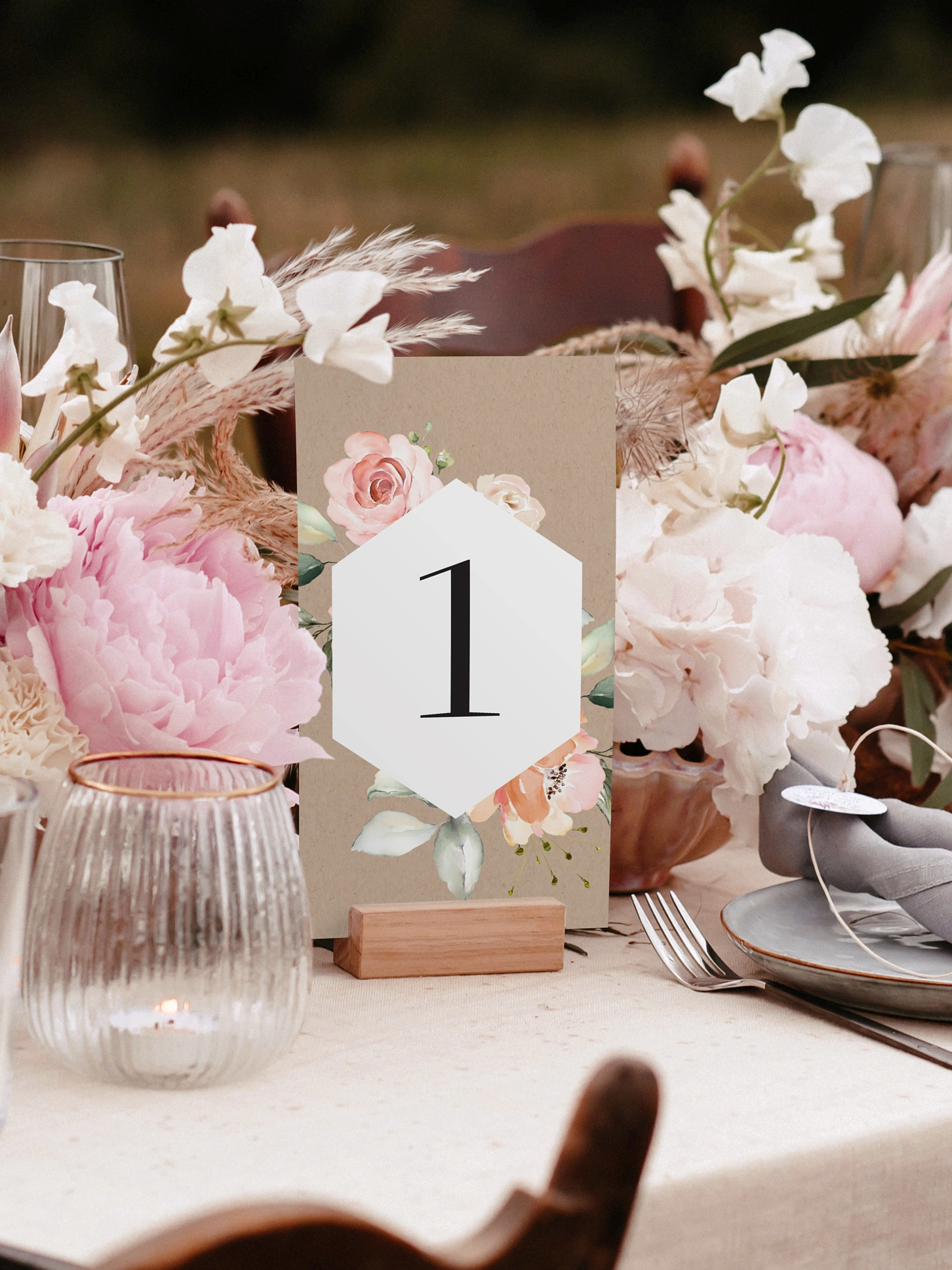 Tischnummer Soft Florals