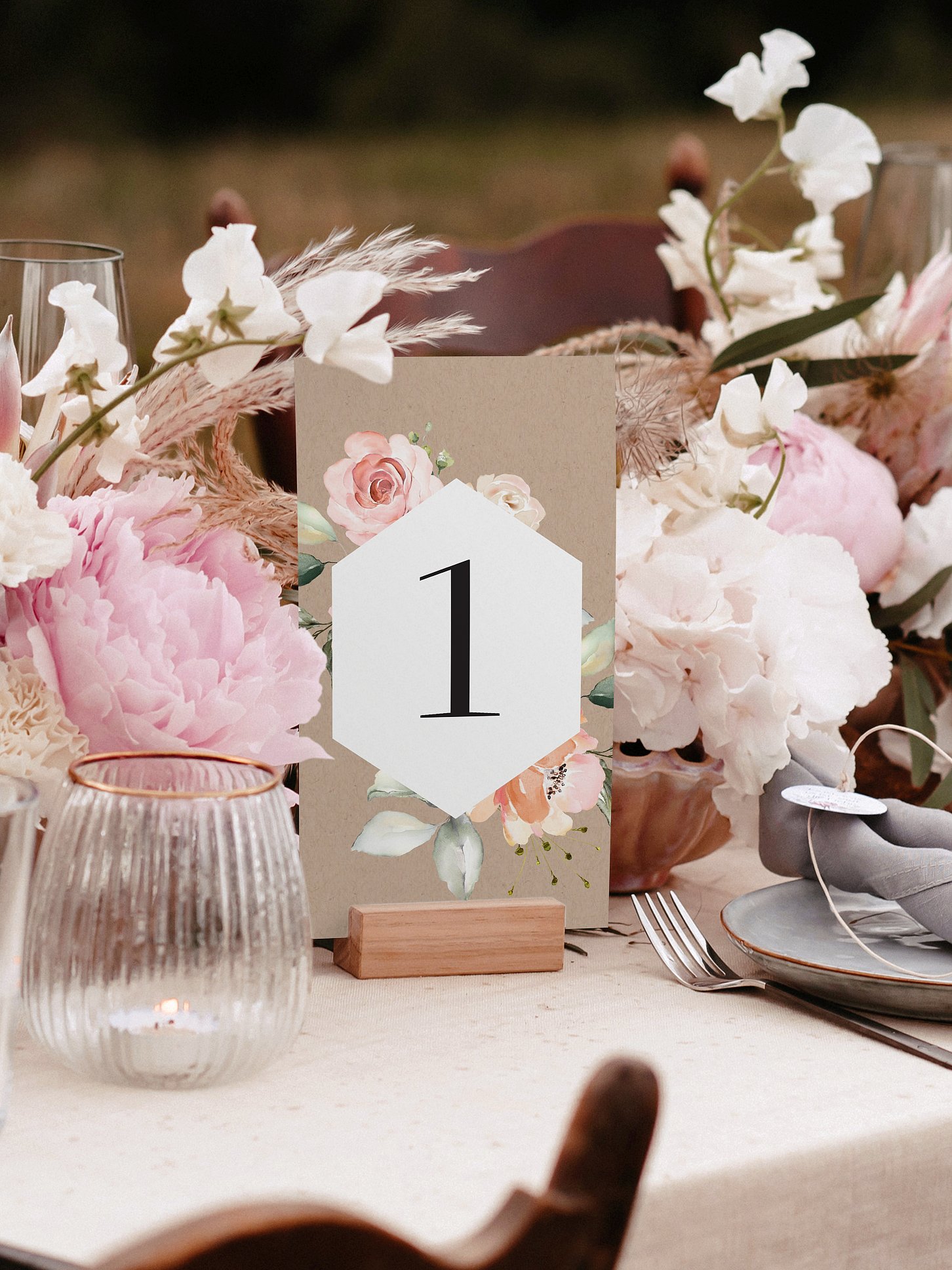 Tischnummer Soft Florals