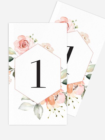 Numéro de table mariage Soft Florals