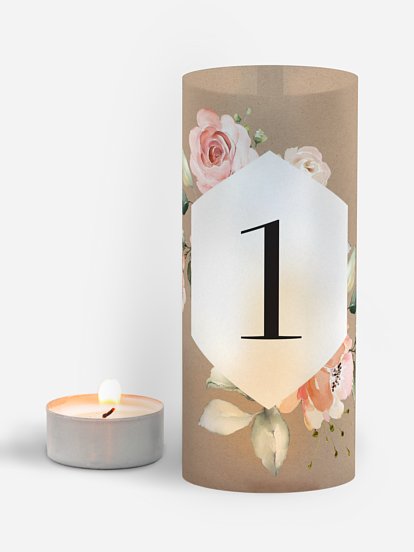 Numéro de table mariage Soft Florals