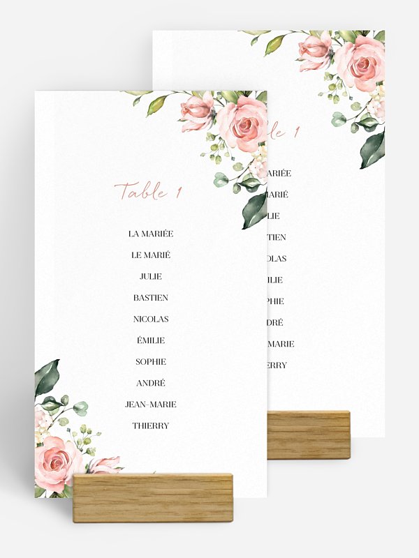 Nom de table mariage Soft Florals