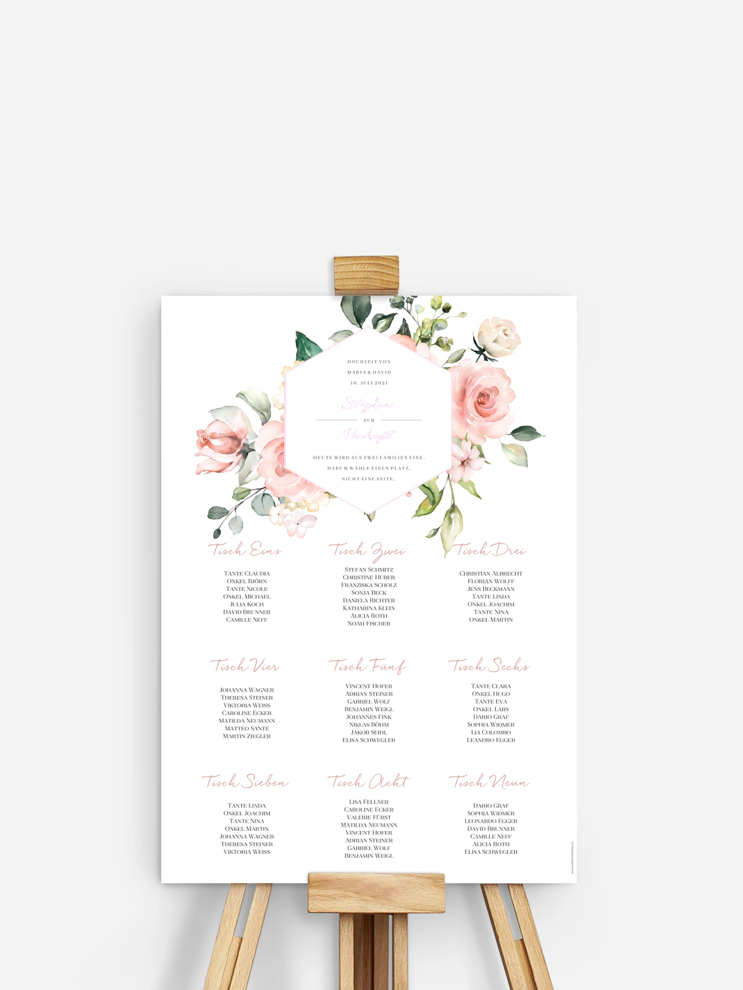 Sitzplan Plakat Soft Florals