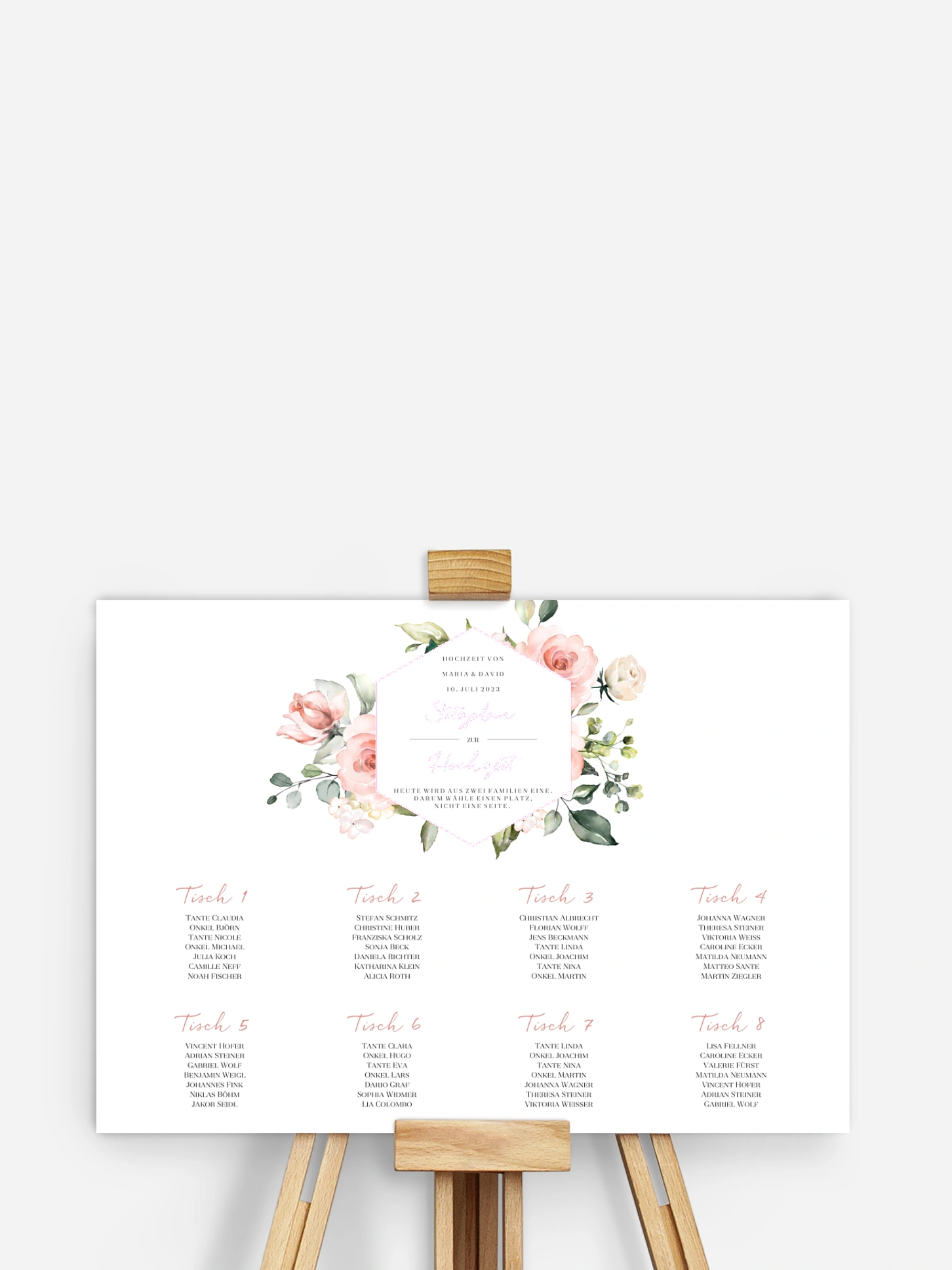 Sitzplan Plakat Soft Florals