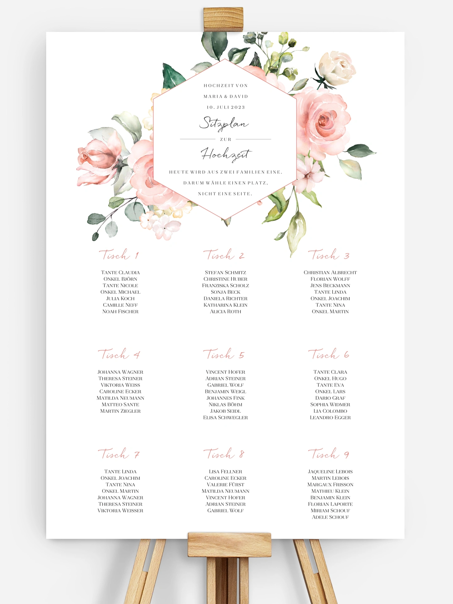 Sitzplan Plakat Soft Florals
