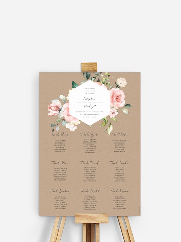 Sitzplan Plakat Soft Florals