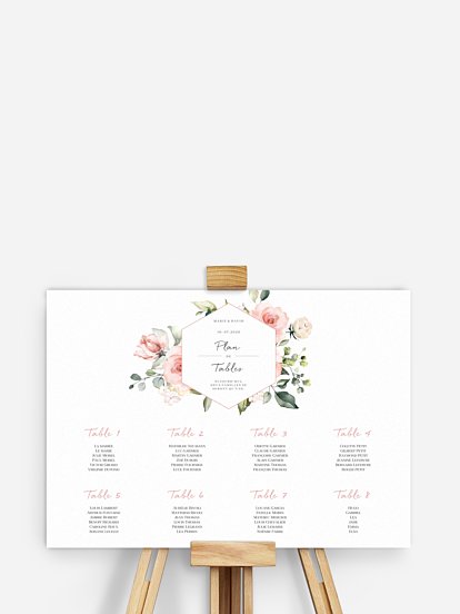 Poster plan de table mariage Soft Florals