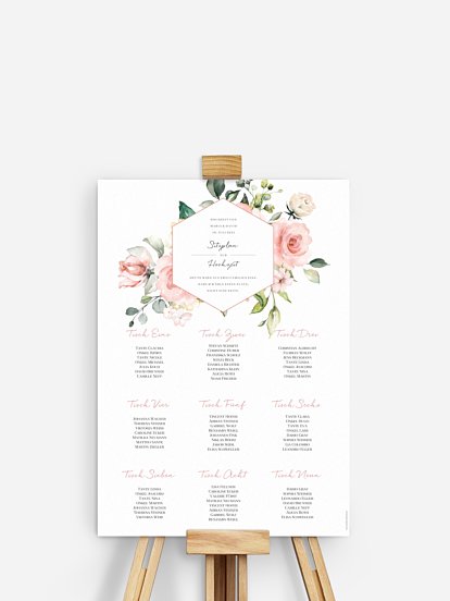 Sitzplan Plakat Soft Florals
