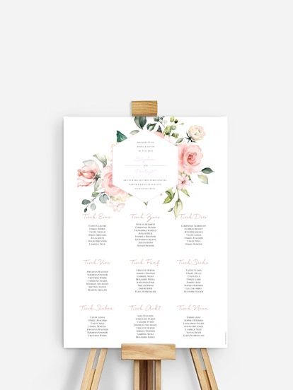 Sitzplan Plakat Soft Florals