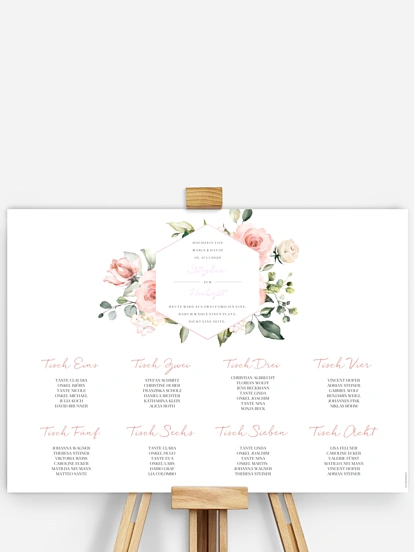 Sitzplan Plakat Soft Florals