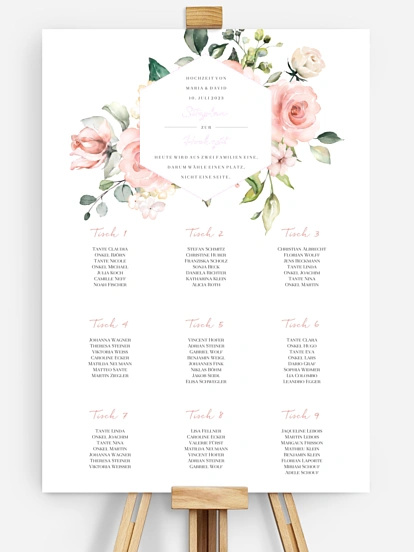 Sitzplan Plakat Soft Florals