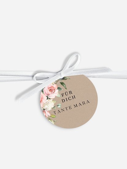Anhänger mit Band zur Hochzeit personalisiert Soft Florals