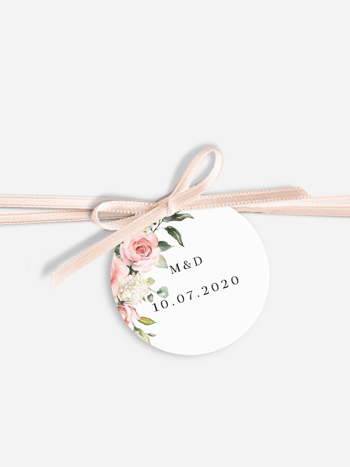 Étiquette avec ruban Soft Florals