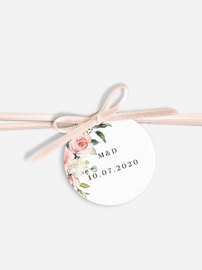 Étiquette avec ruban Soft Florals