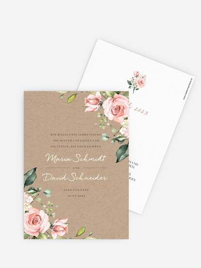 Save-the-Date Karte Soft Florals