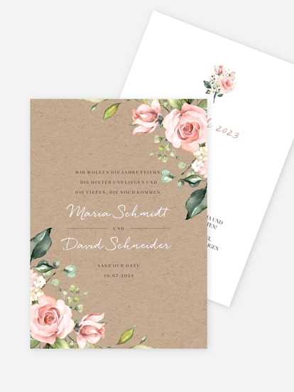 Save-the-Date Karte Soft Florals