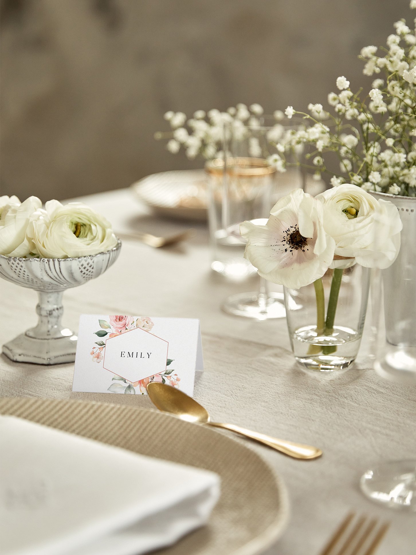 Tischkarte Hochzeit Soft Florals