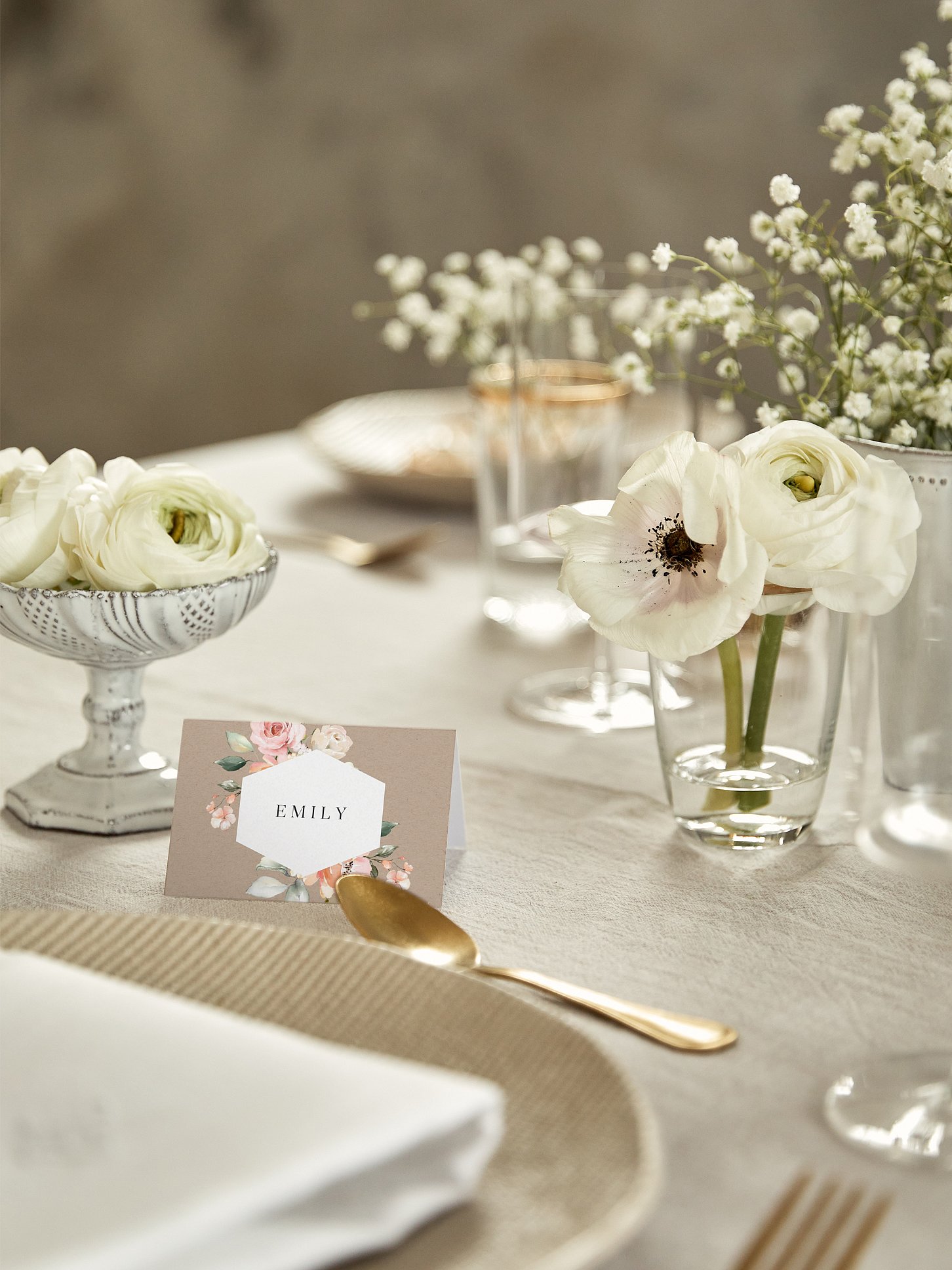 Tischkarte Hochzeit Soft Florals