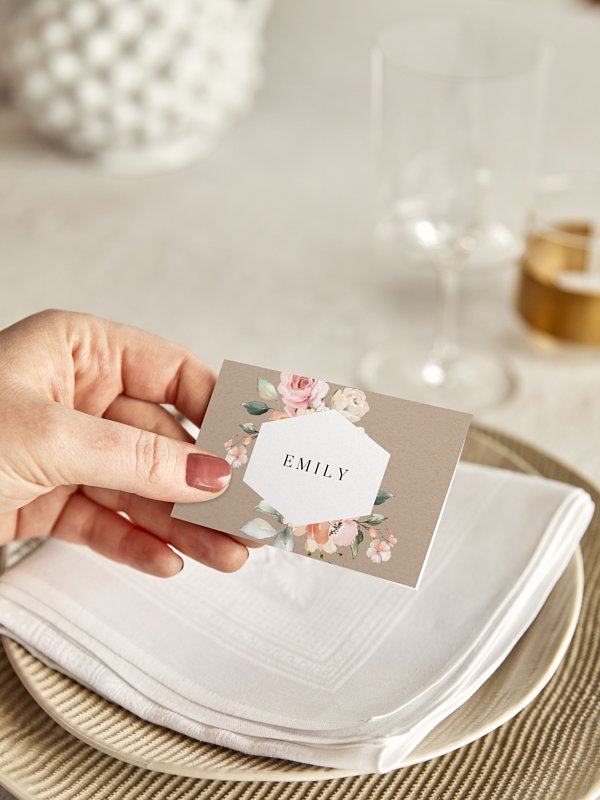 Tischkarte Hochzeit Soft Florals