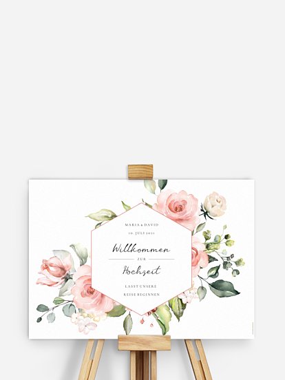 Willkommensschild Soft Florals